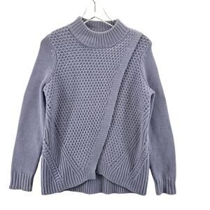 Rebecca Taylor Sweater Wool Cashmere Medium Lavender Purple Chunky‎ Crossover